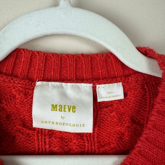 Maeve Anthropologie Chunky Cable Knit Cardigan S Twee Gilmore Coquette Granola - Picture 2 of 12